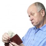 senior man with wallet